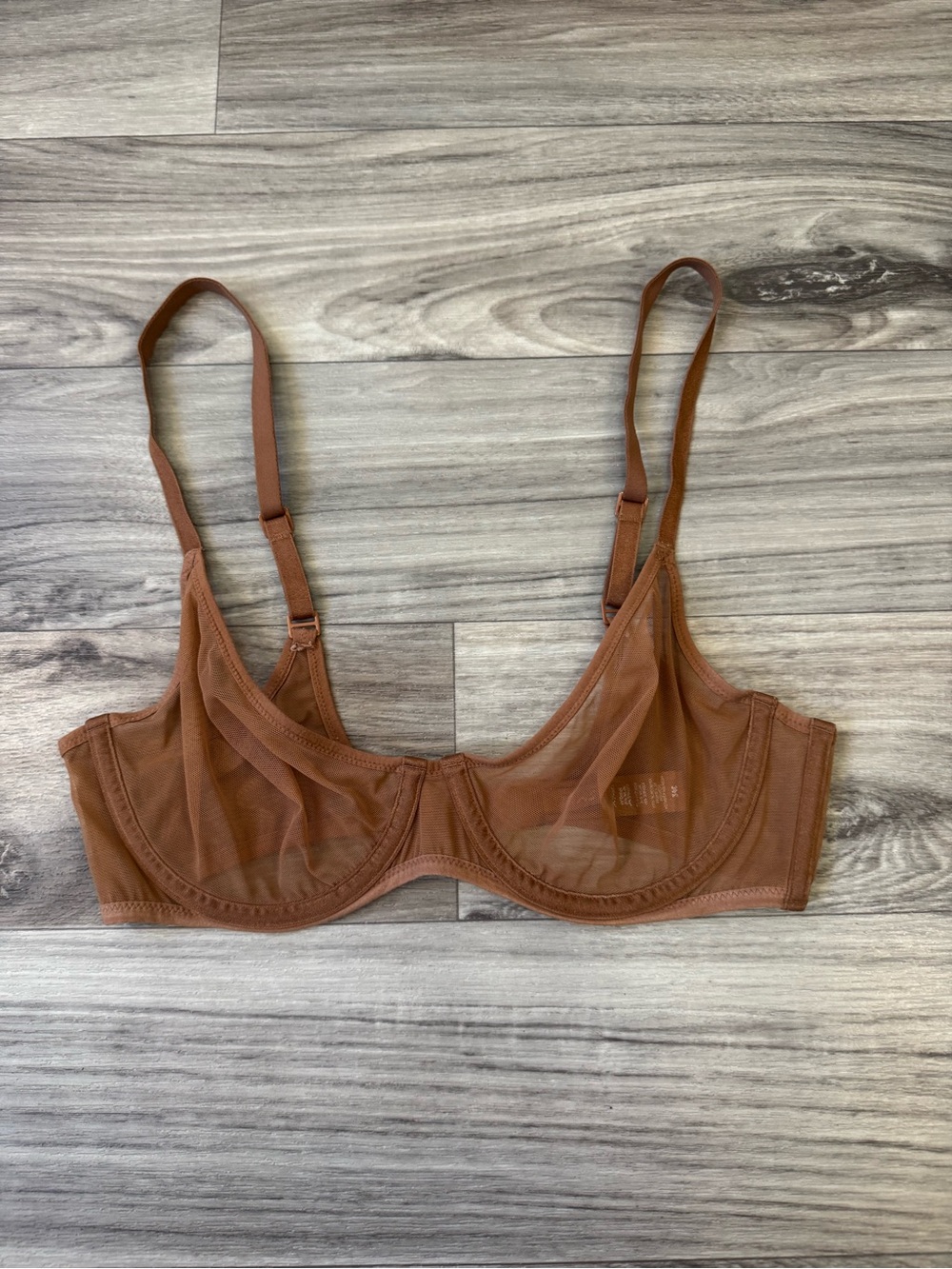 Skims Mesh Sheer Nude Bra Size 34C